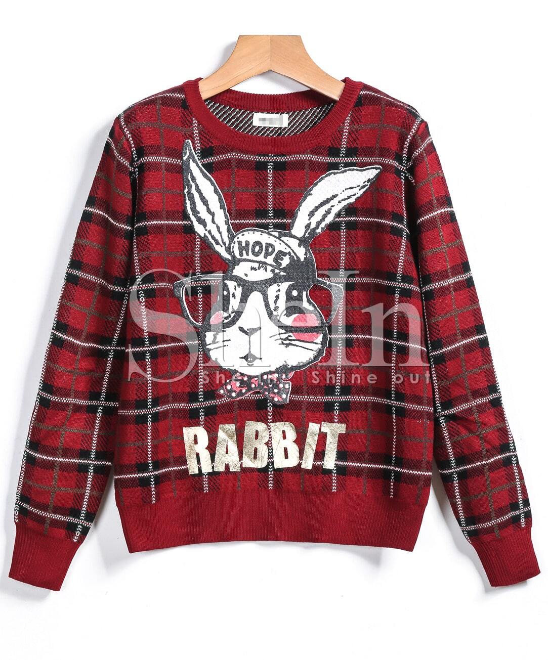rabbit print sweater
