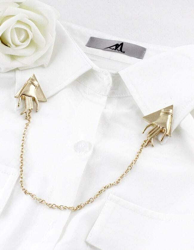 Gold Hand Collar Tips SheIn(Sheinside)