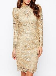 Crochet lace dress champagne color Crochet lace dress champagne color