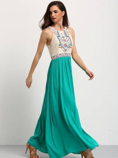 Vestito Anni 70 smanicato verde