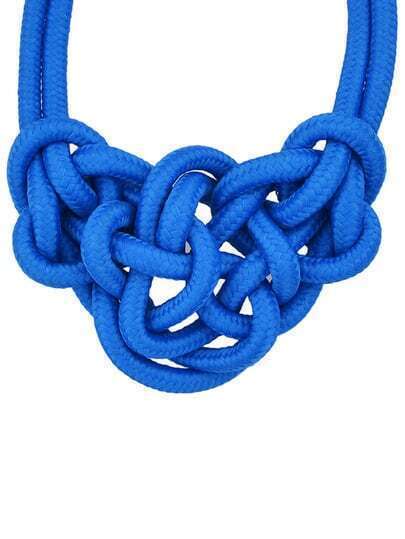Blue Twine Elastic Necklace Blue Twine Elastic Necklace pictures