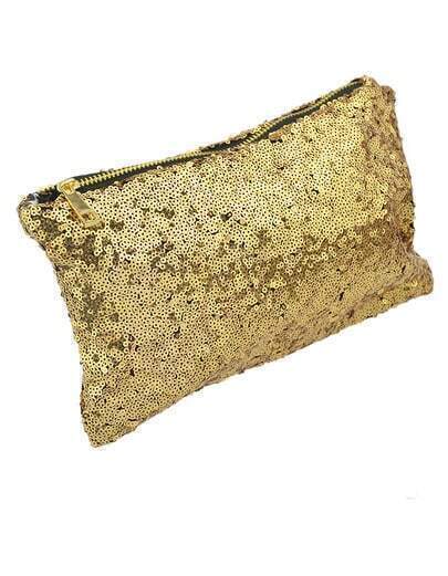 Gold Sequined Zipper Clutch Bag Gold Sequined Zipper Clutch Bag pictures