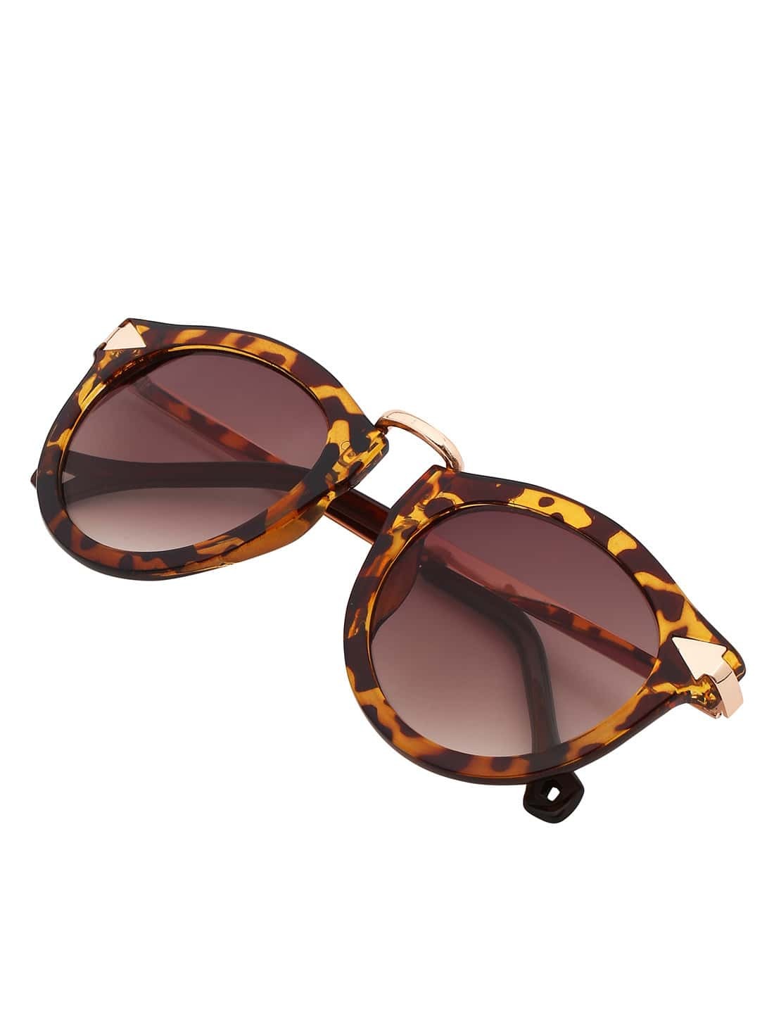 Leopard Plastic Frame Metal Arms Sunglasses