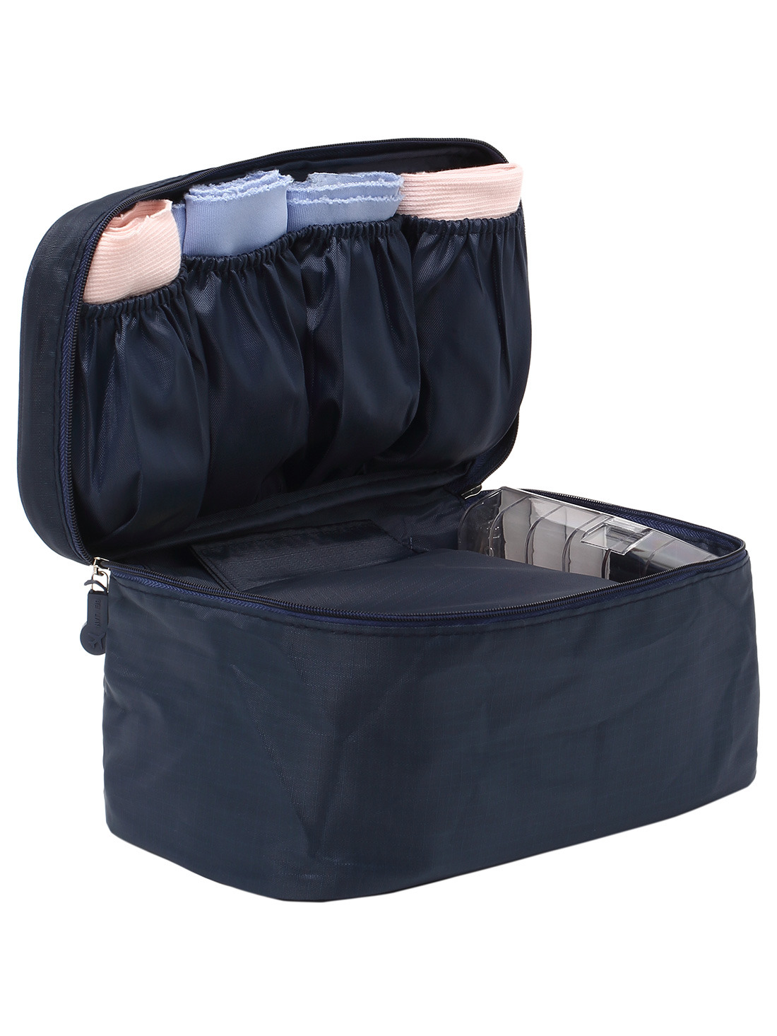 Navy Zipper Multifunctional Wash Bag