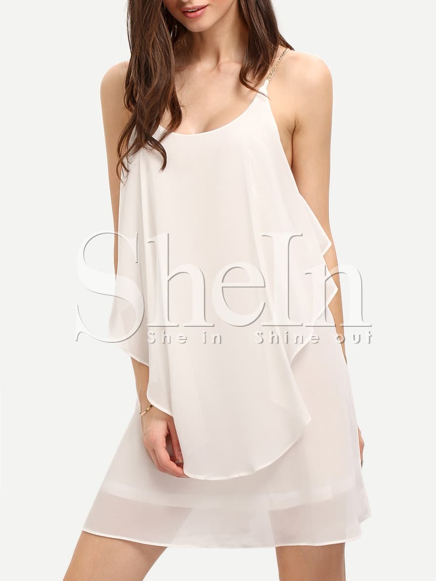 white spaghetti strap slip dress