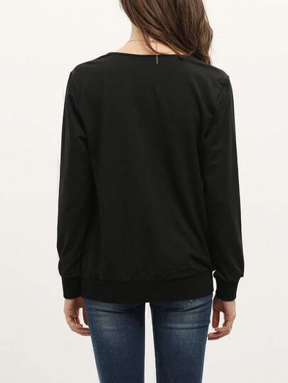 black v neck sweatshirts