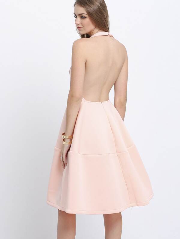 V-Neck Backless Dress