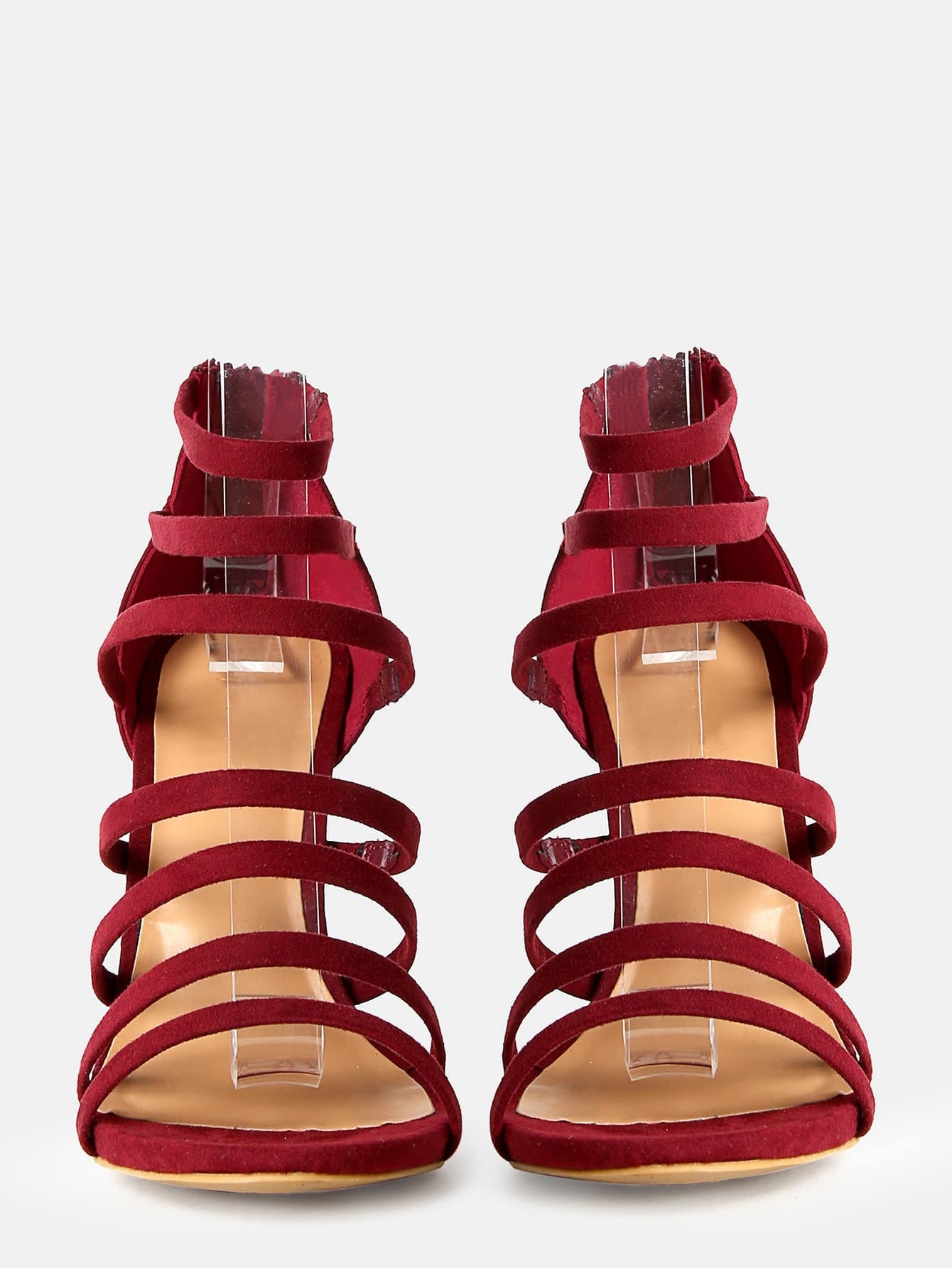 burgundy strappy shoes