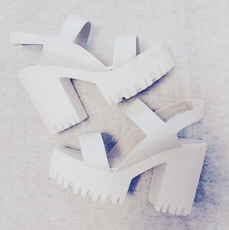 white platform sandals shein
