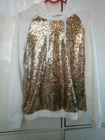 Gold sequin hoodie Clearance