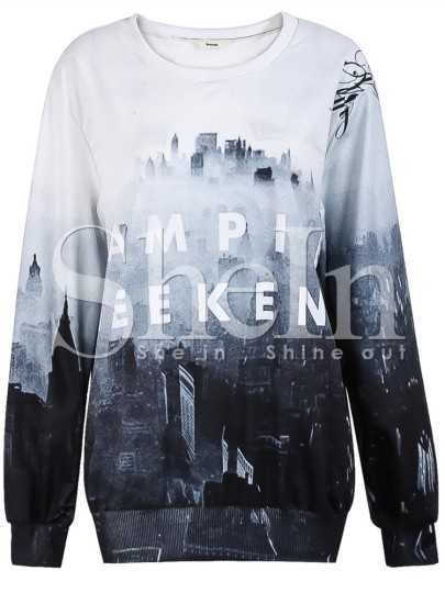 Grey VAMPIRE WEEKEND Castle Print Sweatshirt