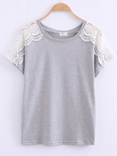 Crochet Raglan Sleeve T-Shirt