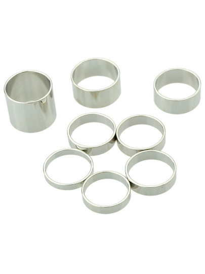 Silver Punk Multiple Rings