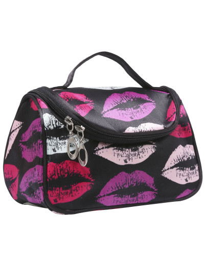 Lipstick Print Zipper Makeup Bag