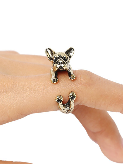 Anillo bulldog -dorado