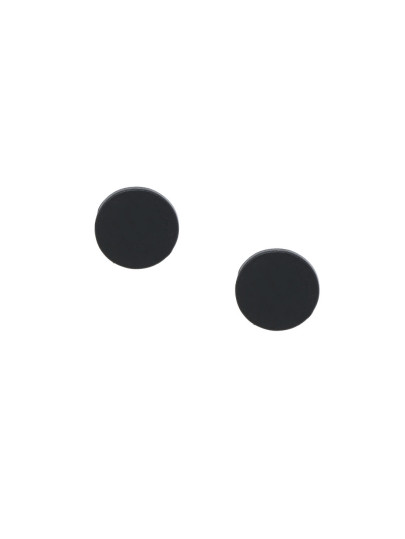 Black Metal Geometric Round Ear Studs
