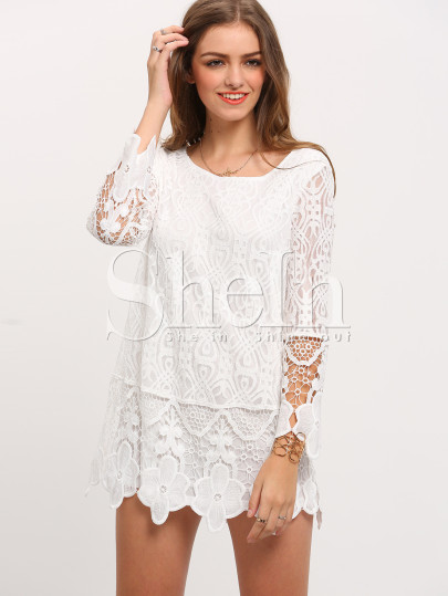 Crochet lace dress champagne color Crochet lace dress champagne color