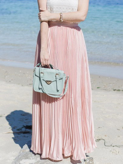 Pleated Full Length Skirt