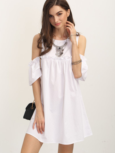 Frill Open Shoulder Dress