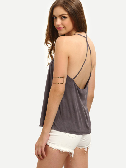 Grey Spaghetti Strap Tank Top
