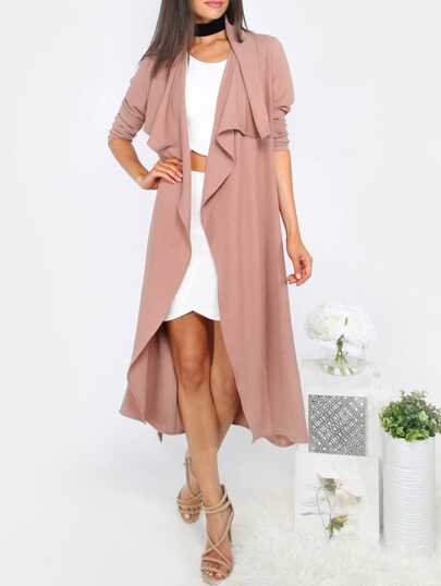 Langarm Oberbekleidung mit Tie Taille und Revers