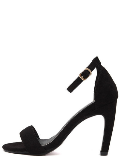 Sandales à brides bout ouvert -noir