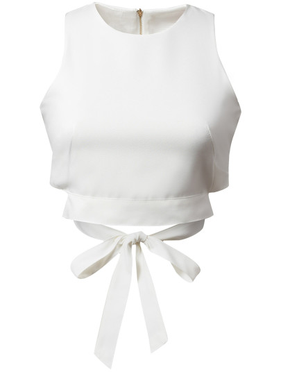 Zipper Bow Tie Tank Top