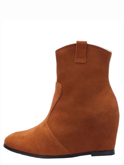 Botines punto tacón alto -camello