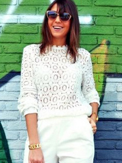 Lace Mock Neck Blouse