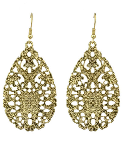 Gold Hollow Out Drop Earring