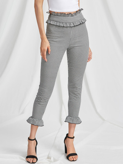 Pantalons mince découpé avec le zip et des plis