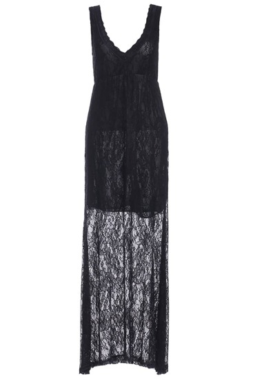 V Neck Sleeveless Lace Dress