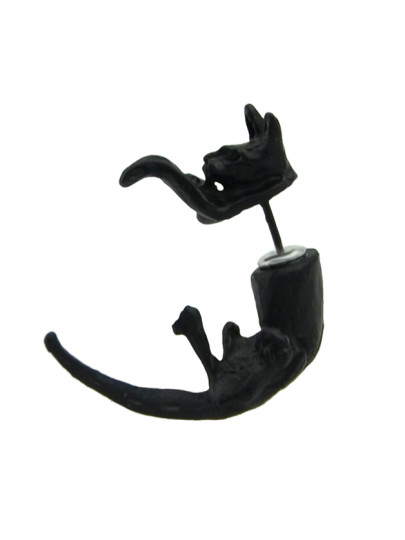 Black Cat Head Stud Earring
