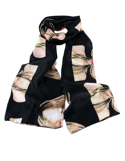 Beautiful Girl Printed Knitted Scarf