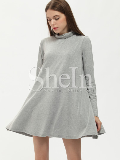 Vestito maniche lunghe grigio