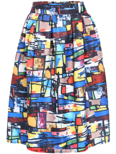 Jupe motif graffiti -multicolore