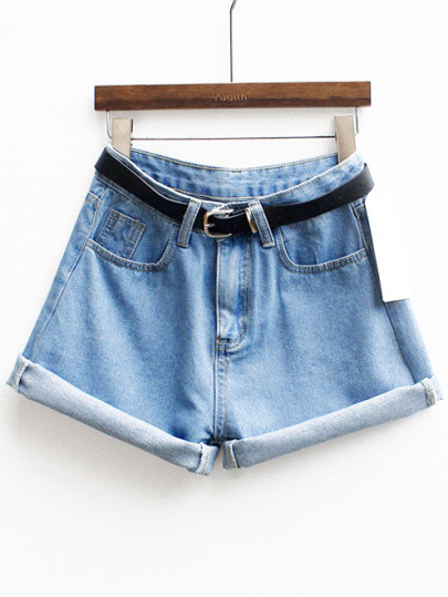 Denim Shorts mit Gürtel