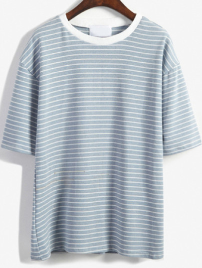 Stripe Dropped Shoulder Ringer Tee