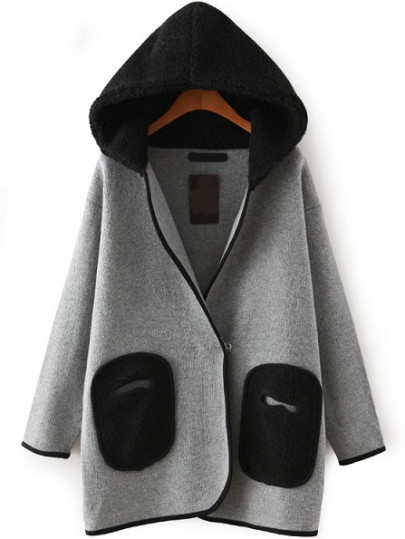 Manteau avec poches décontracté - Gris