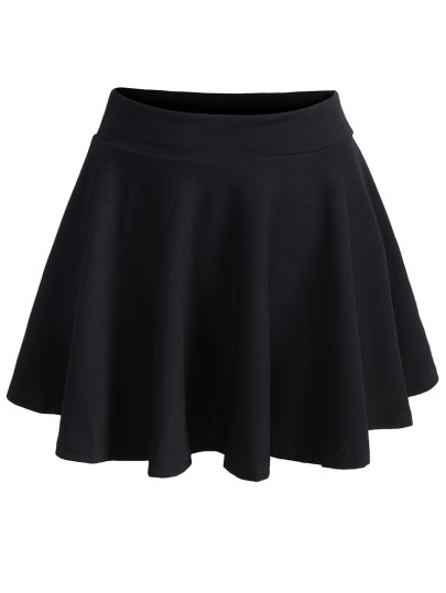 Jupe plissée avec taille élastique - noire