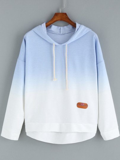 Sudadera con capucha asimétrica -azul