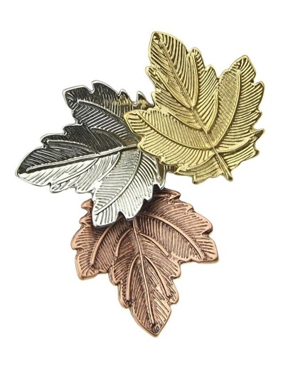 Broche motif feuillage de femme -multicolore