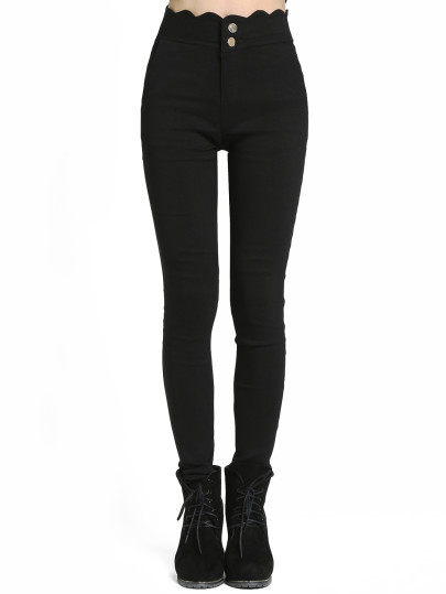 Scalloped Skinny Pants