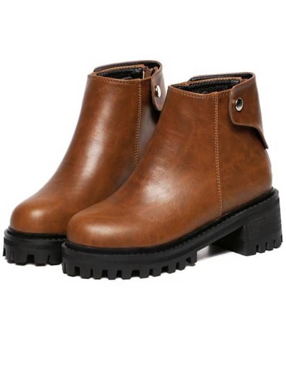 Botines tacón grueso thick soled -marrón