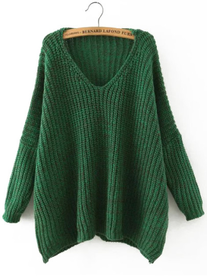 Maglia con scollo a V verde