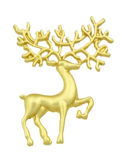 Broche en forme de cerf -doré