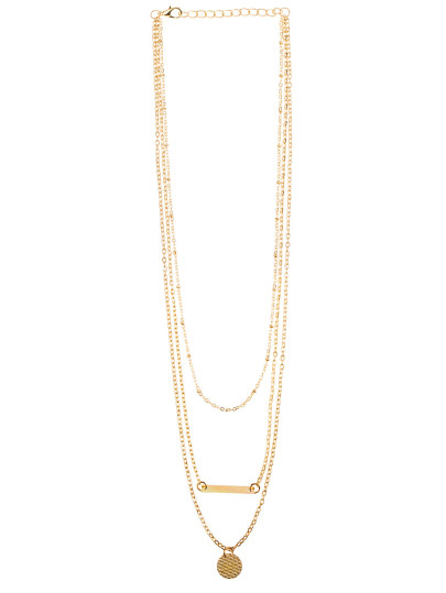 Gold Geometric Shape Metal Foil Necklace