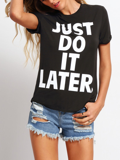 T-shirt noir imprimé