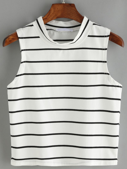 Striped White Tank Top