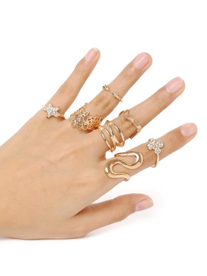 Anillos flor y estrella